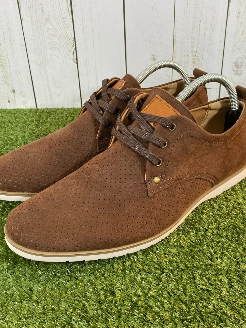 Arider Alan-02 Oxford Suede Shoes Mens Size 10 Low Brown Lace Up Business Casual